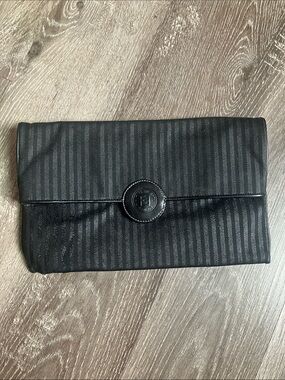 Fendi Vintage Coated Stripe Envelope Clutch